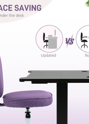 Heart Love Shaped Back Design Office Chair with Adjustable Height, Purple
