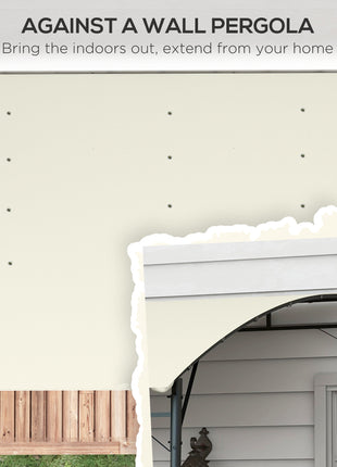 10' x 13' Outdoor Pergola Gazebo, Garden Sun Shade Shelter with Metal Frame for Porch, Patio, Deck, Backyard, Cream
