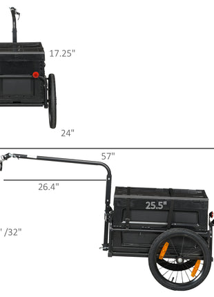 Trailer for Bike, Bicycle Cargo Trailer with Removable Storage Box, Galvanized Bottom