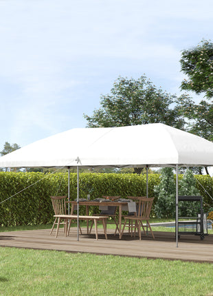 10' x 19' Pop Up Canopy with Easy Up Steel Frame, 3-Level Adjustable Height and Carrying Bag, Sun Shade Event Party Tent for Patio, Backyard, Garden, Off-White
