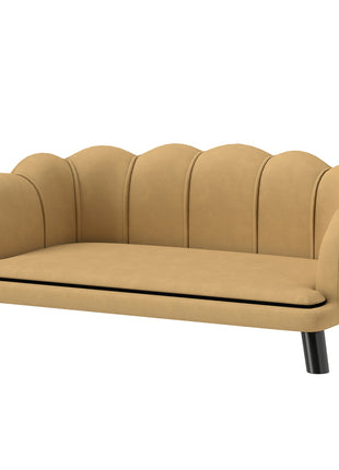 Pearl Design Pet Sofa for Medium and Large Sized Dogs, Pet Bed with Cushion and Solid Wood Legs, Coffee