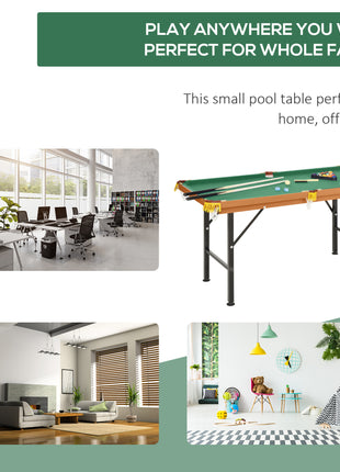 55'' Portable Folding Billiards Table Game Pool Table for Whole Family Number Use With Cues, Ball, Rack, Green
