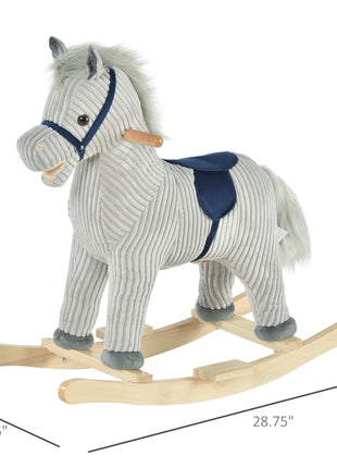Kids Rocking Horse Plush Ride on Horse Toddle Rocker for 36-72 Months