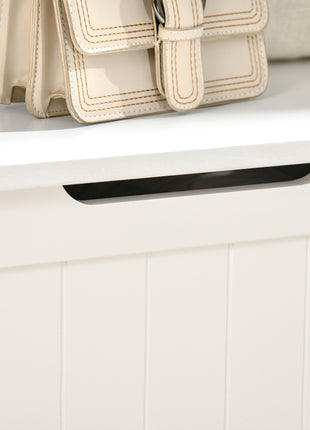 Hall Tree with Coat Rack, Storage, and Sitting Bench, White