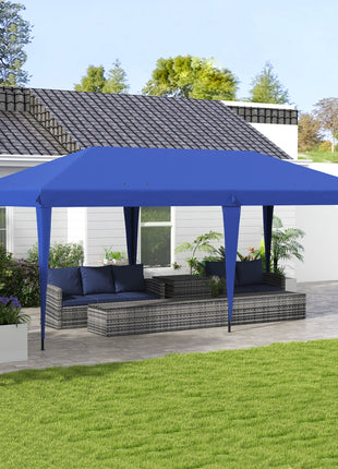 10' x 19.2' Outdoor Gazebo Pop Up Canopy Party Tent with Carrying Bag, Blue