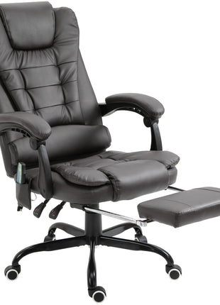 7-Point Vibrating Massage Office Chair High Back Massaging Office Desk Chair with Lumbar Support, Footrest, Gray