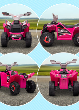 6V Electric Toy Car with Forward Backward, Wear-Resistant Wheels for Ages 18-36 Months, Pink