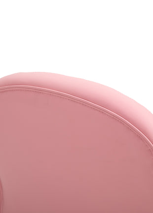 Makeup Vanity Chair, PU Leather Computer Task Chair with Button Tufted, Padded Armrests, Adjustable Height and Swivel Wheels, Pink