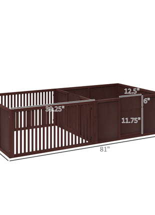 Whelping Box for Dogs Built for Mother's Comfort, Dog Whelping Pen with Removable Doors, Puppy Playpen for Indoors, Newborn Puppy Supplies & Essentials, 81" x 39" x 20", Coffee
