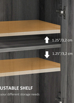 Farmhouse Sideboard Storage Cabinet with Doors and Drawer for Kitchen, Living room, 23.5"x11.75"x34.5", Gray