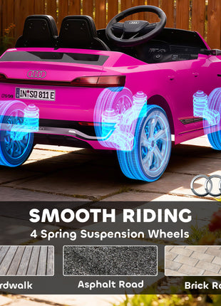 Audi Q8 e-tron Sportback Licensed 12V Battery Powered Kids Electric Car w/ Spring Suspension, Soft Start, Pink