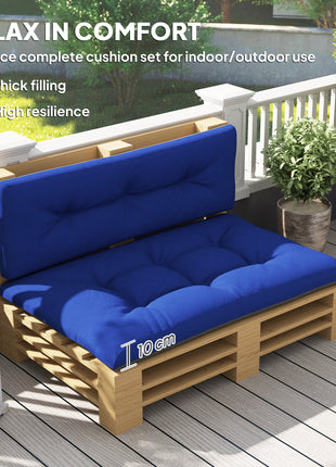2 Seater Pallet Cushions Outdoor 3.9" Thick Replacement Cushions - Tufted Design for Garden, Patio, Navy Blue