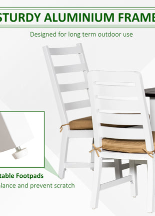 Patio Dining Set for 6, Outdoor Furniture Set with a Table & Chairs, Cushions, Umbrella Hole for Garden, Backyard, or Poolside, Beige