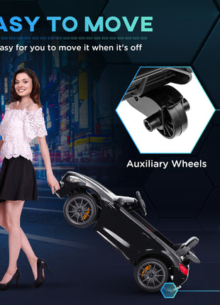 Mercedes-Benz AMG GTR Licensed 12V Battery Powered Kids Electric Car w/ Remote Control & Soft Start, Black