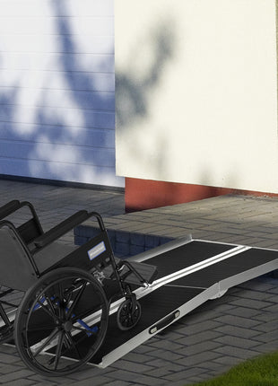 6' Skidproof Portable Wheelchair Ramp for Home, Steps, Doorways, Carpeted Foldable Handicap Ramp, Threshold Ramp