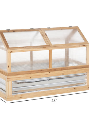48" x 24" x 32.25" Elevated Planting Beds Garden Wooden Cold Frame Greenhouse Flower Planter Protection Wood
