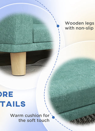 Dog Sofa Couch Bed with Washable Cushion for Large Dogs, Cats, Green