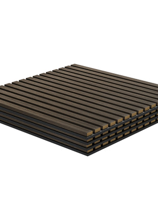 24" x 24" Wood Panels for Wall, 4 Pack Acoustic Panels, Sound Absorbing Slat Wall for Wall Decor, Home, Brown