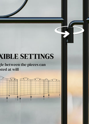 Garden Fence, 4 Pack, 44 in(H) x 12 ft(L) Folding Garden Fence Border, No Dig Ground Stake Metal Fence Panels for Outdoor Patio Yard Landscape