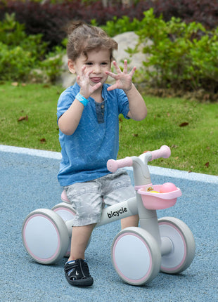 Balance Bike for Toddlers 1-3 Years with Adjustable Seat, Silent Wheels, No Pedal Bike, Pink