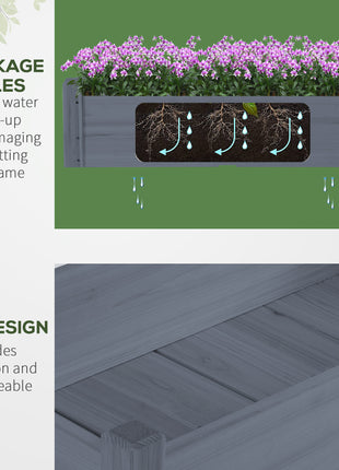 34"x34"x28" Raised Garden Bed 2-Tier Wooden Planter Box for Backyard, Patio to Grow Vegetables, Herbs and Flowers, Gray
