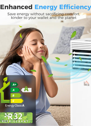 10000 BTU Mobile Air Conditioner for Cooling and Dehumidifying, Remote Control, 24H Timer, LED Display, White