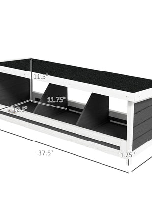 Wood Nesting Boxes Chicken Coop Accessories for Up to 3 Chickens, with Asphalt Roof, Gray