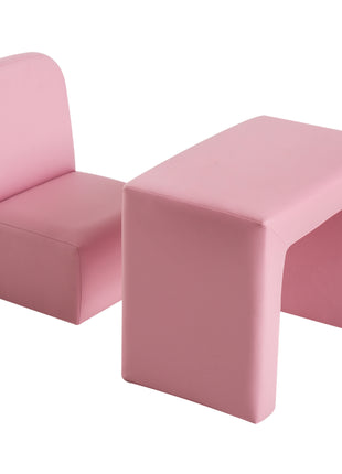2-in-1 Convertible Table and Chair Set for Boys Girls for Boys Girls, Pink