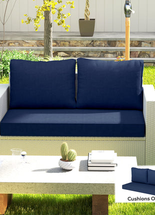 2 Seat Patio Furniture Cushions, 46x26x5 in, Thick Outdoor Loveseat Cushion Set with Removable Cover