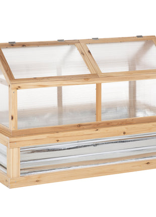 48" x 24" x 32.25" Elevated Planting Beds Garden Wooden Cold Frame Greenhouse Flower Planter Protection Wood