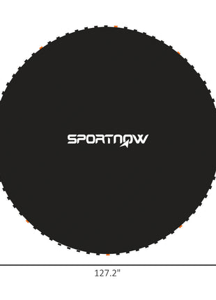 Trampoline Replacement Mat, Fits 12' Trampoline w/ 72 V-Hooks & 5.5" Springs (Spring & Frame not Included),  Black