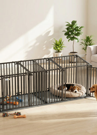 83"L Heavy Duty Dog Crate, Extra Large Dog Kennel with Divider and Mat for Large Breeds, Modular Puppy Playpen