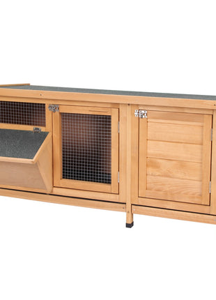 Large Bunny Hutch, Rabbit Cage with 2 Outside Areas and 1 Main House for Small Animals, Yellow