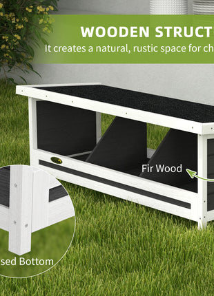 Wood Nesting Boxes Chicken Coop Accessories for Up to 3 Chickens, with Asphalt Roof, Gray