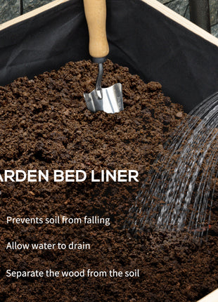 Wooden Raised Garden Bed, Large Elevated Planter Box with Legs, Bed Liner and Drain Holes, 7.4' x 1.8' x 2.6', Natural