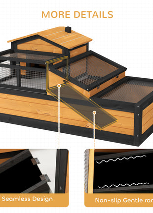3-Room Tortoise Habitat House w/ Balcony & 2 Stories, 44" x 25.5" x 25", Yellow