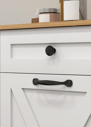 Tilt Out Laundry Hamper Cabinet, Bathroom Storage Cabinet with 2 Removable Baskets and 2 Drawers, White