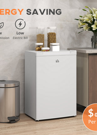 Upright Freezer, 3 Cu Ft Small Freezer with Reversible Single Door, Adjustable Thermostat for Home, Apartment, White