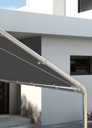 10 x 20ft Carport Roof, UV Resistant Canopy Replacement Cover with Ball Bungee Cords, Dark Gray