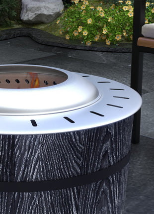Smokeless Fire Pit, Portable Camping Bonfire Stove with Mat for Backyard, Patio, Picnic, Magnesium Oxide, Black