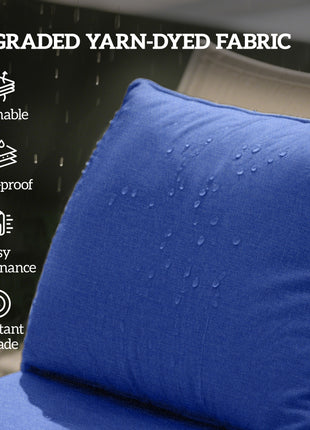 Patio Chair Cushions Set of 4 with Seat & Backrest, Fade Resistant Seat Replacement Cushion Set, Navy Blue