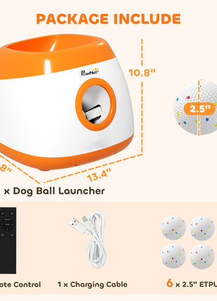 Automatic Dog Ball Launcher with 26-80 FT Distance, Automatic Ball Launcher for Medium and Large Dogs, Orange