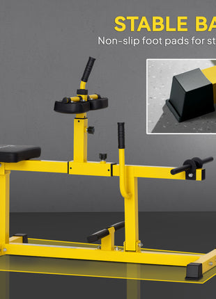 Adjustable Steel Seated Calf Raise Exercise Strength Training Gym Equipment, Yellow