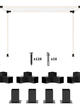 8PCS Pergola Kit, Pergola Brackets with 3-Way & 4-Way Corner Brackets for 4"x4" (Actual 3.6"x3.6") Lumber