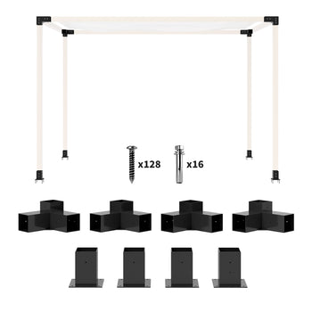 8PCS Pergola Kit, Pergola Brackets with 3-Way & 4-Way Corner Brackets for 4"x4" (Actual 3.6"x3.6") Lumber