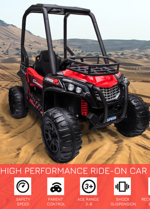 12V Kids UTV with Music, Lights, MP3/USB, Suspension System, Remote Control, Red