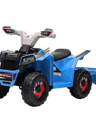 6V Electric Toy Car with Back Trailer, Forward Backward, Wear-Resistant Wheels for Ages 18-36 Months, Blue