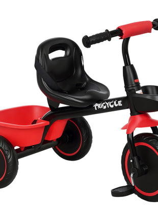 Tricycle for Toddlers Age 2-5 with Adjustable Seat, Toddler Bike with Storage Baskets for Girls and Boys, Red