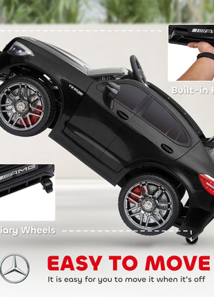 Toddler Ride On Car (Mercedes Benz AMG GLC63S Coupe) Electric Kids Ride On Car with 2 Speed, MP3 Player, Light, Horn, Songs, Suspension - Fun for Toddlers and Kids - Black
