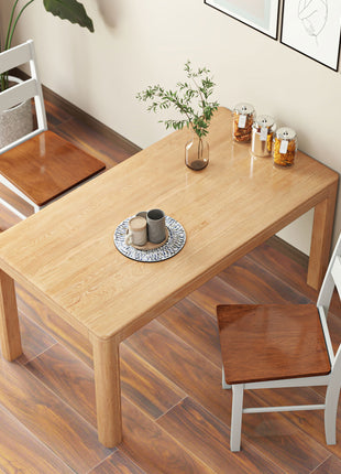 Farmhouse Dining Table Chairs, Set of 2 Rubber Wood Kitchen Table Chairs with Open Back for Living Room, Light Gray